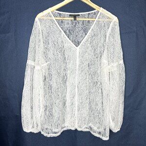 Boho Coquette Romantic long sleeve lace peasant blouse, 18/20